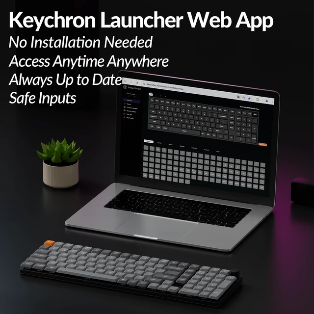 Alt view image 6 of 7 - Keychron K17 Max 96% Ultra-Slim Low Profile Wireless Mechanical Keyboard | Tri-Mode, 1000hz, White backlit, Gateron mechanical brown switch Compatible with Mac Windows Linux, Double-shot PBT keycap