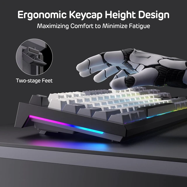 Alt view image 5 of 7 - RK ROYAL KLUDGE C87 Hall Effect Mechanical Gaming Keyboard, Magnetic Switch | 75% TKL Wired HE Keyboard w/Adjustable Actuation Rapid Trigger Mode, 8K Hz Polling Rate, RGB Backlit, for PC/FPS Gamer