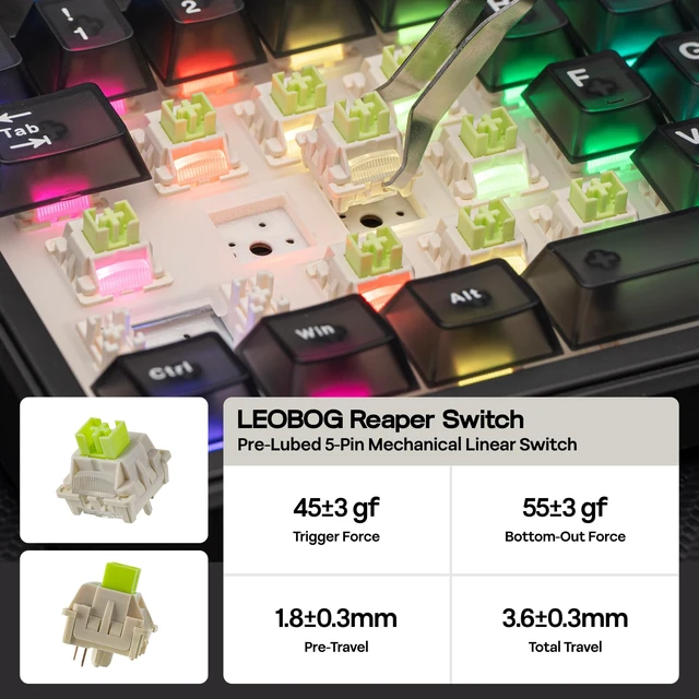 Alt view image 6 of 7 - EPOMAKER Aula F99 MAX Wireless Mechanical Keyboard, Smart Screen & Knob | 8000mAh, 2.4Ghz/BT Creamy Keyboard, Pre-Lubed Switch, Hot-Swappable, RGB Backlit, Custom Software (Black)