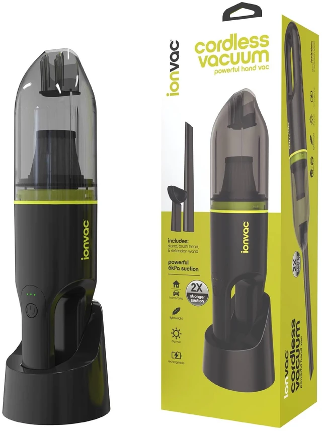 Main image of DCLINA IonVac Cordless Vacuum, Lightweight Handheld Cordless Vacuum Cleaner, USB Charging, Multi-Surface (Green)