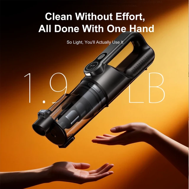 Alt view image 6 of 7 - LENOCASA 25Kpa Handheld Vacuum Cordless Cleans Car, Home and Office Fast | This cordless car vacuum delivers powerful suction to clean car, home, office, keyboard, sofa and pet hair easily (Black)