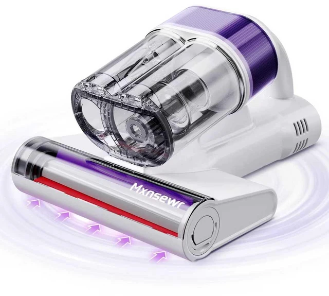 Main image of Mattress Vacuum Cleaner, Bed Vacuum with 18Kpa Suction & 253.7nm UV-C Light | 150°F Heat, Ultrasonic, Intelligent Dual Cup, HEPA, One-Click Dust Removal Handheld Vacuums for Bed, Sofa, Carpet, White