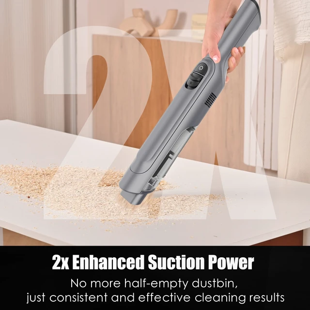 Alt view image 3 of 7 - VortLab Handheld Vacuum Cordless, Lightweight 1.4lb with Powerful Suction, Charging Dock, Single Touch Empty and Detachable Dust Cup, Portable Mini Car Vac for Home Office (Metallic Silver)