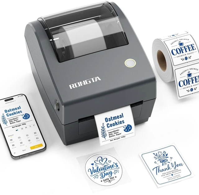 Main image of Rongta Dual-color Thermal Label Printer, Bluetooth Printer, Dark Gray | Dual-Color Printing for Small Business, Compatible with iPad iPhone Android Windows macOS &Chrome
