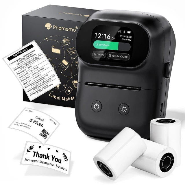Main image of Phomemo Label Maker, M20pro Touch Screen Thermal Label Printer | Auto-Detection, Offline Templates Printing Label Maker Machine with Tape for Home, School, Small Business, with 3 Roll Labels