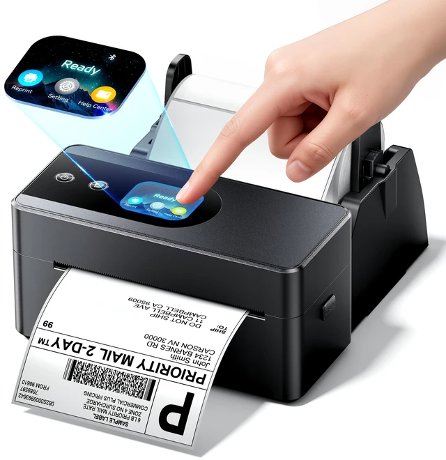 Main image of Phomemo PM64D Shipping Label Printer with Touch Screen & Label Holder | Upgraded 4x6 Wireless Thermal Label Printer for Small Business & Shipping Package, Compatible with Amazon, Shopify, USPS