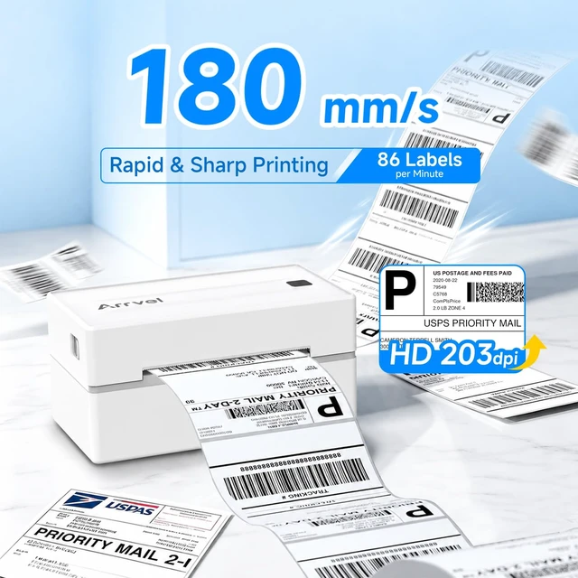 Alt view image 3 of 7 - Arrvel Bluetooth Thermal Label Printer w/ Stand, 4x6 Shipping Label Printer | Wireless Printing for Small Business, Compatible with iPhone Android Windows Mac, Works with Amazon USPS Etsy & Shopify