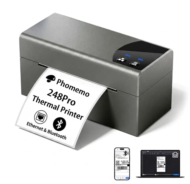 Main image of Phomemo Thermal Label Printer with Ethernet & Bluetooth Connectivity | 20pcs Labels, 150mm/s Thermal Printer, Compatible with USPS/UPS & More, Shipping Label Printer for Home & Small Business