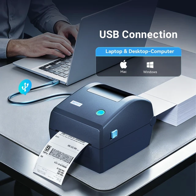 Alt view image 4 of 6 - iDPRT Thermal Shipping Label Printer USB, 4x6 Label Commercial Grade, 6IPS | Compatible with USPS, UPS, FedEx, Amazon, Desktop Label Printer - 203 DPI, for Small Business Large Warehouses & Logistics