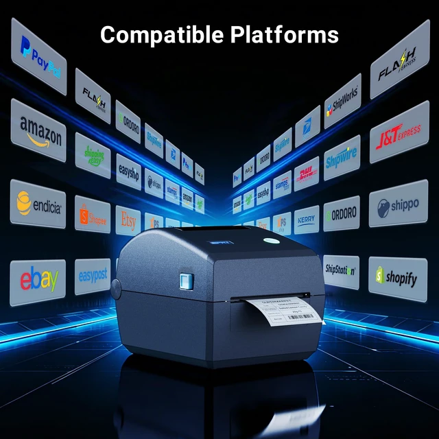 Alt view image 6 of 6 - iDPRT Thermal Shipping Label Printer USB, 4x6 Label Commercial Grade, 6IPS | Compatible with USPS, UPS, FedEx, Amazon, Desktop Label Printer - 203 DPI, for Small Business Large Warehouses & Logistics