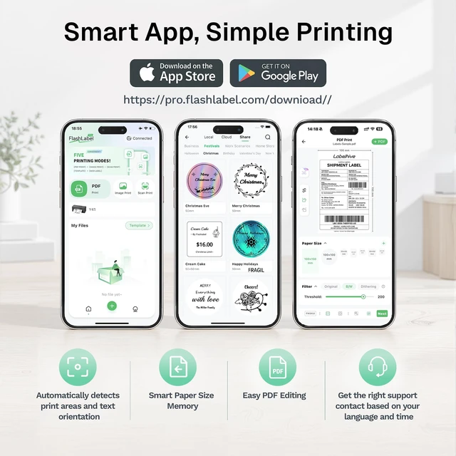 Alt view image 6 of 7 - Labelhive Bluetooth Thermal Shipping Label Printer, Wireless 4x6 Printer | For Small Business, Online Sellers, Home Office, Warehouse & Shipping, Compatible with iPhone, Android, Windows & Mac