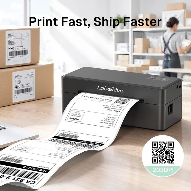 Alt view image 7 of 7 - Labelhive Bluetooth Thermal Shipping Label Printer, Wireless 4x6 Printer | For Small Business, Online Sellers, Home Office, Warehouse & Shipping, Compatible with iPhone, Android, Windows & Mac