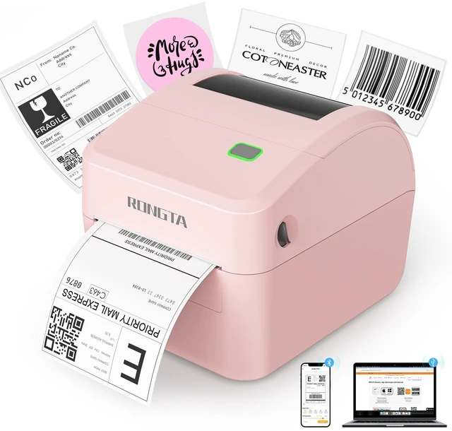 Main image of Rongta 4x6 Bluetooth Shipping Label Printer | Thermal Label Printer for Shipping Packages, Small Business, Home, Office, Compatible with Major Platforms, Pink