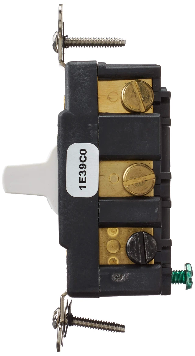 Alt view image 5 of 5 - Leviton 20-Amp 120/277-Volt Toggle Double-Pole AC Quiet Switch, 1286-W, White