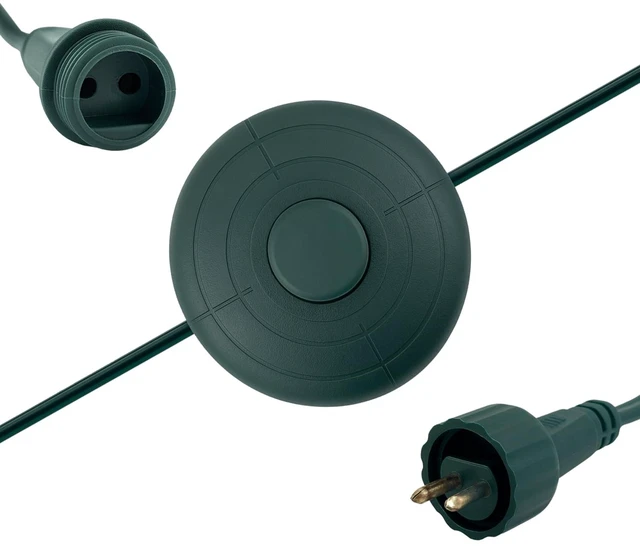 Main image of 1/2inch Plug Power Cord with On/Off Foot Switch 6FT for Christmas Tree Lights Compatible Replacement for TS-8W29V, TS-13W29V, TS-17W29V, TS-18WL29V, TS-26WL29V, TS-48W29V - NO Lights Mode