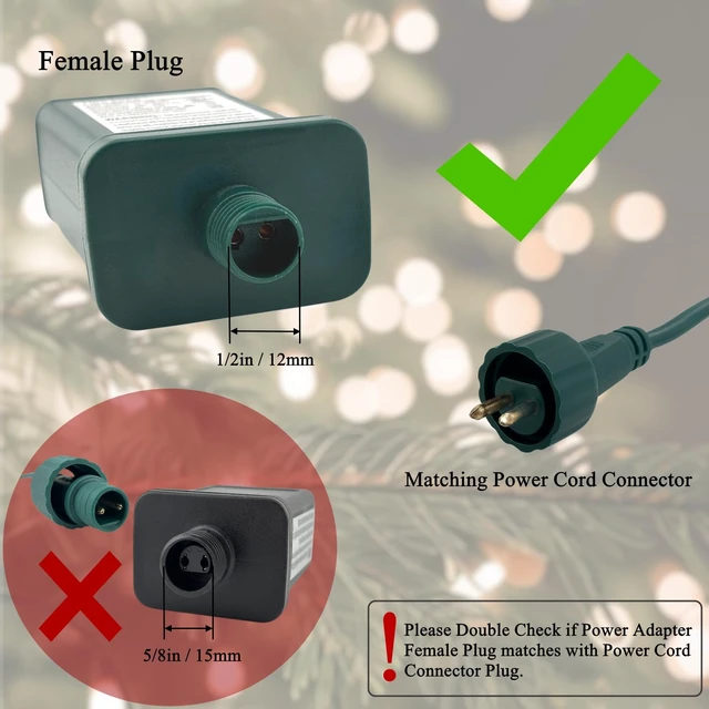 Alt view image 3 of 6 - 1/2inch Plug Power Cord with On/Off Foot Switch 6FT for Christmas Tree Lights Compatible Replacement for TS-8W29V, TS-13W29V, TS-17W29V, TS-18WL29V, TS-26WL29V, TS-48W29V - NO Lights Mode