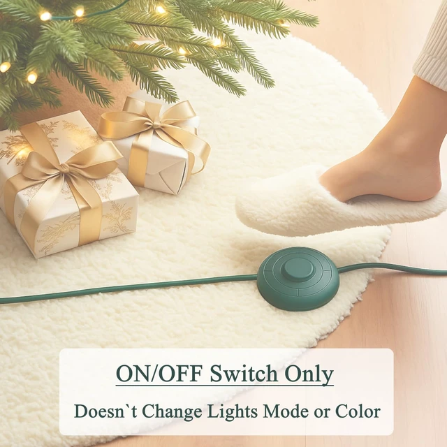 Alt view image 6 of 6 - 1/2inch Plug Power Cord with On/Off Foot Switch 6FT for Christmas Tree Lights Compatible Replacement for TS-8W29V, TS-13W29V, TS-17W29V, TS-18WL29V, TS-26WL29V, TS-48W29V - NO Lights Mode