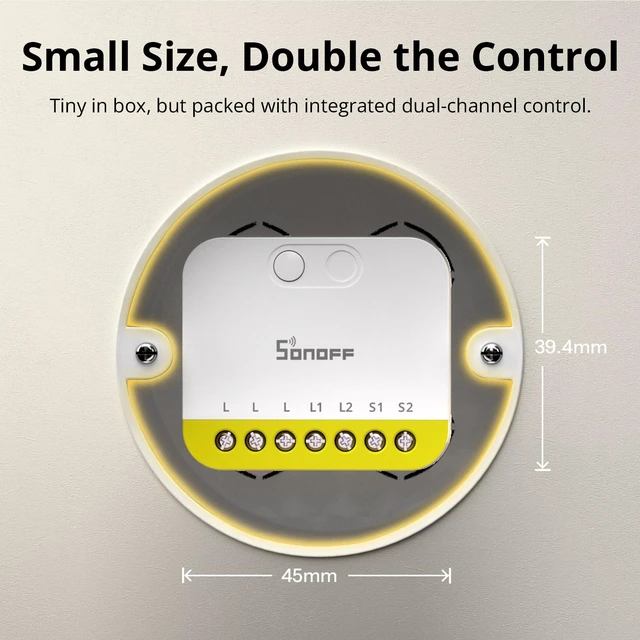 Alt view image 3 of 7 - SONOFF MINI Duo-L Zigbee Smart Switch No Neutral Wire, Zigbee 3.0, Dual Channel, 16A Total, Compatible with Alexa, Google Home, Smart Timer & Automation, Compact Size, 2-Pack