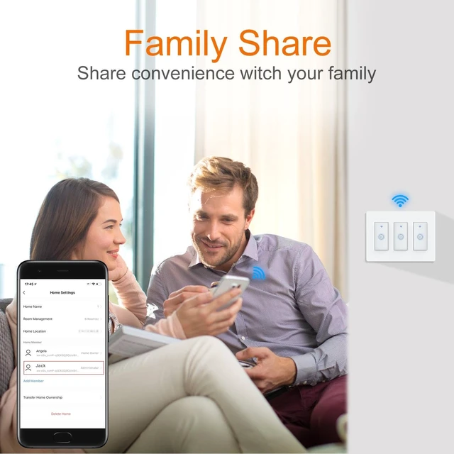 Alt view image 4 of 7 - Smart Light Switch WiFi Switch Touch Wall Switch 3 Gang | Compatible with Alexa Google Home and IFTTT, Voice and Remote Control, No Hub Required