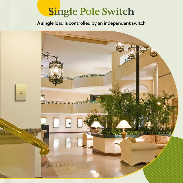 Alt view image 2 of 7 - TG 5 Pack 20 Amp Commercial Toggle Light Switch, Single Pole, Gold | UL Listed, Heavy-Duty Build, Commercial/Industrial Grade, Back & Side Wire, High-Power Rated, 120V/277V AC, Easy Installation