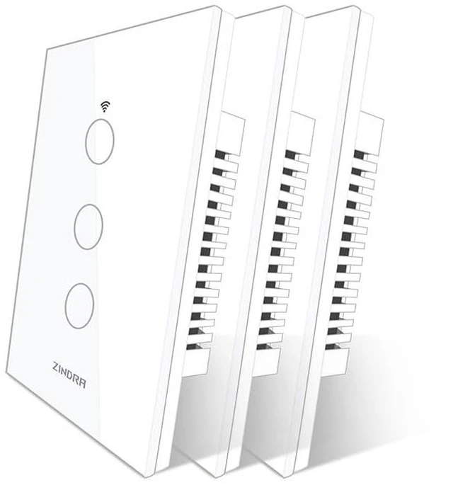 Main image of Smart Touch Wall Light Switch with Matter, Tempered-Glass Panel, Neutral Wire Required, Single-Pole, 2.4GHz Wi-Fi, App/Voice Control with Alexa/Google/Apple Home, Timers & Schedules 3Gang - 3Pack