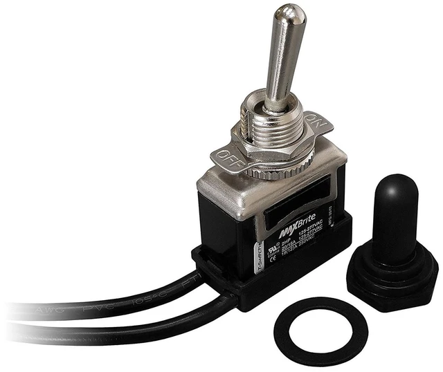 Main image of 10 PCS Heavy Duty Toggle Switch 20/15A 125/277V, 2 HP with Waterproof Rubber Boot UL cUL Certified
