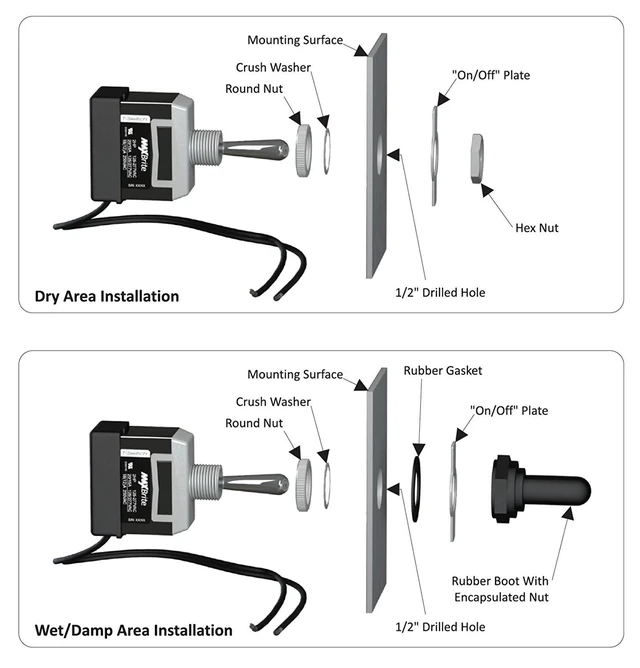 Alt view image 4 of 4 - 10 PCS Heavy Duty Toggle Switch 20/15A 125/277V, 2 HP with Waterproof Rubber Boot UL cUL Certified