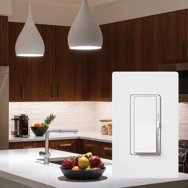 Alt view image 3 of 5 - Lutron Diva Electronic Low Voltage Dimmer | 300-Watt, Single-Pole or 3-Way | DVELV-303P-WH, White