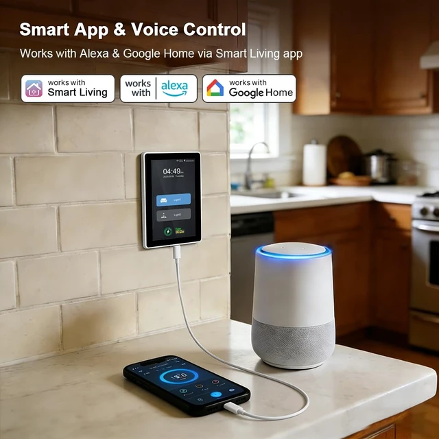 Alt view image 7 of 7 - LANBON L10 FusionCharge 4.5-Inch LCD Smart Light Switch with 30W USB-C PD Fast Charging, LANBON Smart Living App, 1- or 2-Load Control, 2.4GHz WiFi, Neutral Wire Required, Single-Gang Only