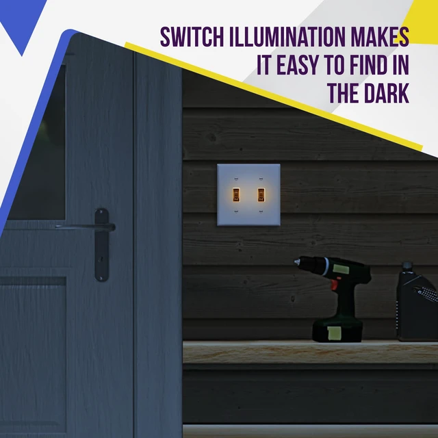 Alt view image 3 of 7 - ENERLITES Illuminated Toggle Light Switch, 15 Amp, Single Pole, 10 Pack | Clear toggle lighted switch, gentle orange glow from edges, dark-space navigation, UL Listed, easy to install, versatile use