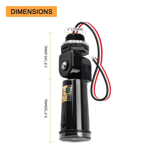 Alt view image 4 of 7 - 4 Pack Dusk to Dawn Sensor for Outdoor Lighting, 120-277V Photoelectric Switch, UL Listed Photocell Light Sensor Hardwired, IP65 Photocell with Swivel Mount for Most Outdoor Lighting Fixtures