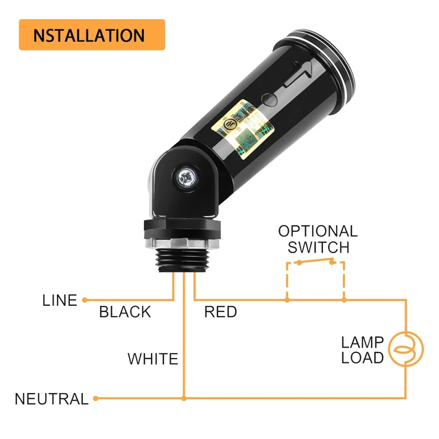 Alt view image 5 of 7 - 4 Pack Dusk to Dawn Sensor for Outdoor Lighting, 120-277V Photoelectric Switch, UL Listed Photocell Light Sensor Hardwired, IP65 Photocell with Swivel Mount for Most Outdoor Lighting Fixtures