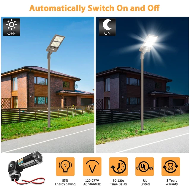 Alt view image 7 of 7 - 4 Pack Dusk to Dawn Sensor for Outdoor Lighting, 120-277V Photoelectric Switch, UL Listed Photocell Light Sensor Hardwired, IP65 Photocell with Swivel Mount for Most Outdoor Lighting Fixtures