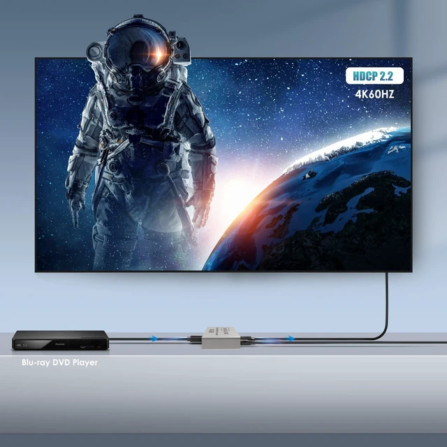 Alt view image 4 of 7 - HBAVLINK HDMI Splitter 1 in 2 Out | 4K 60Hz, EDID Clone, Mirror Display, HDCP Bypass, Dolby Atmos, Dolby Vision, HDR
