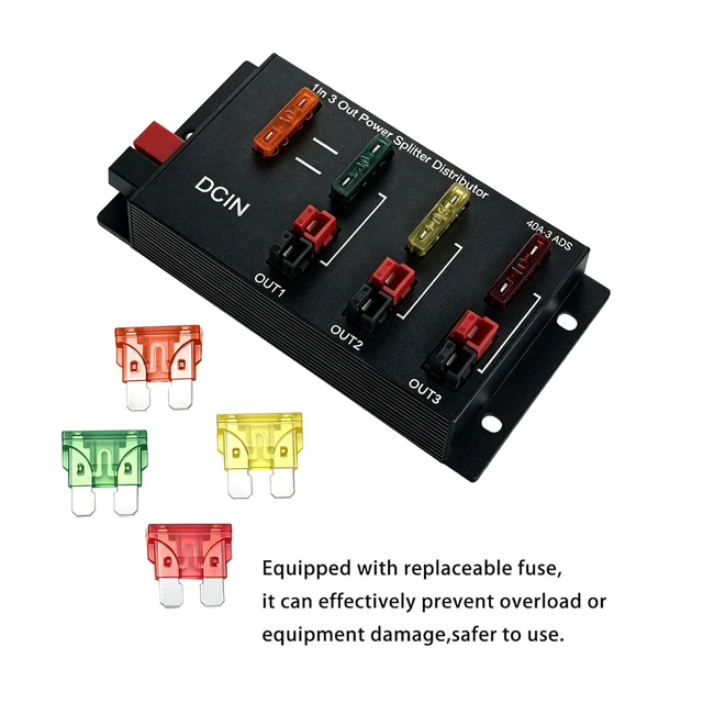 Alt view image 4 of 5 - 1-3 Connector Power Divider Power Board 40A Power Pole Distribution Block | Power Pole Distribution Block Power Splitter Distributor Source Strip(1-3)