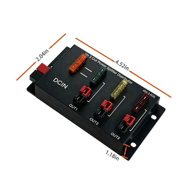 Alt view image 5 of 5 - 1-3 Connector Power Divider Power Board 40A Power Pole Distribution Block | Power Pole Distribution Block Power Splitter Distributor Source Strip(1-3)