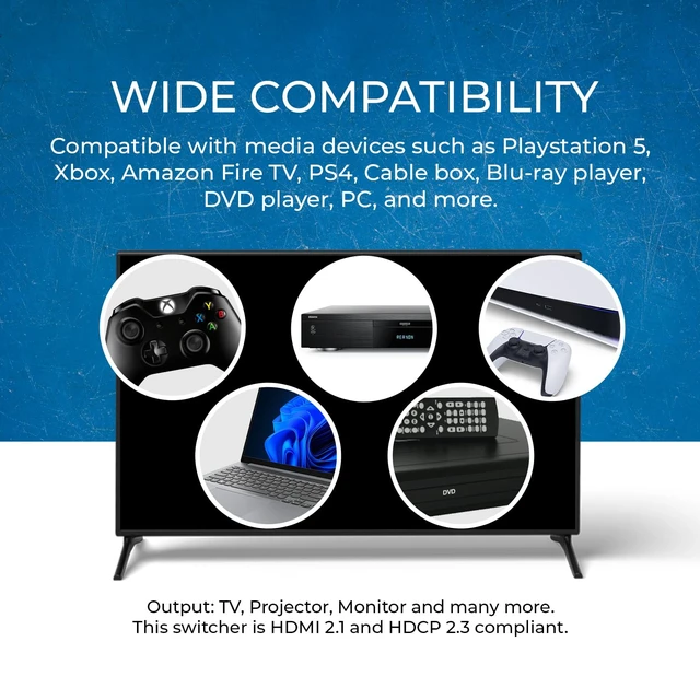 Alt view image 3 of 7 - OREI 8K 4-Port HDMI Switch, 4-in 1-Out eARC, Audio Extractor, 8K@60Hz, HDR | hdmi switcher 4 in 1 out, hdmi switch with remote, eARC, HDCP 2.3, EDID, Optical & L/R Audio Out, PS5/Xbox