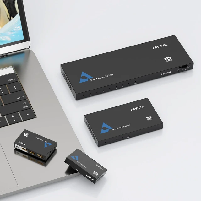 Alt view image 6 of 6 - HDMI Splitter 1 in 8 Out, Arvitek 1x8 HDMI Splitter for HDTV TV Monitor, 4K@30Hz, Mirror 1 Source to 8 Displays Simultaneously, (Mirror Only)
