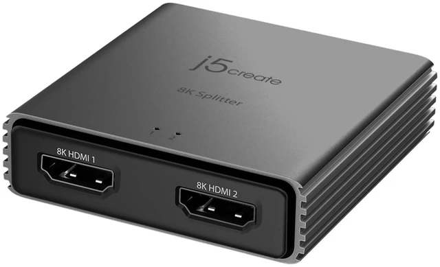 Main image of j5create 8K HDMI 2.1 2Way Splitter Mirror HDMI to Two Displays | Supports 8K, 4K, 1440p | HDR10+/Dolby Vision/VRR/FreeSync/G-Sync Compatible | for Game Consoles, PC, Laptop (JDSH812)
