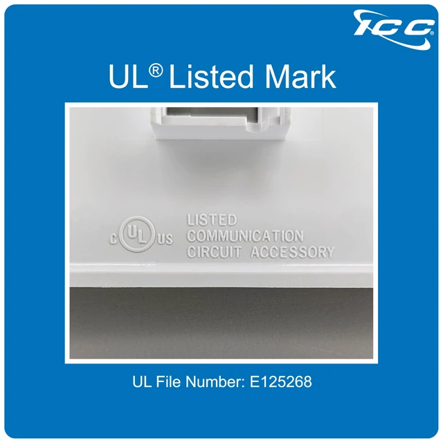 Alt view image 2 of 7 - ICC 1-Port Keystone Wall Plate, 1-Gang RJ45 Modular Jack, White, 25-Pack | UL Listed ABS plastic construction, accepts compatible inserts, single opening for data and voice cabling, work area outlet
