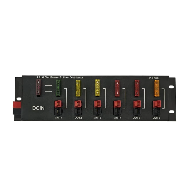 Alt view image 6 of 6 - 6 Out Power Pole Distribution Block Power Splitter Distributor Source Strip | 1 in 6 out Connector Power Divider Power Board 40Amp