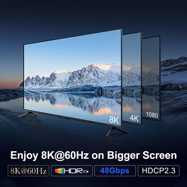 Alt view image 6 of 7 - Y.D.F 8K 2 Way HDMI Switcher + 1 RCA to HDMI Converter(2 in 1) Support 4K@120Hz HDR10+ HDCP 2.3 HDMI 2.1 Switch 4:3/16:9 Switching for N64 NGC Wii PS2/3/4/5/ Switch