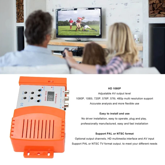 Alt view image 2 of 7 - Cunyuer RF Modulator HDMI Modulator for PAL NTSC Format, AV to RF Coaxial Converter, w/Antenna in/Out & Channel Switch, HDMI to RF, for Home TV, HDTV Tuner, Game Console PS3 AC 90240V