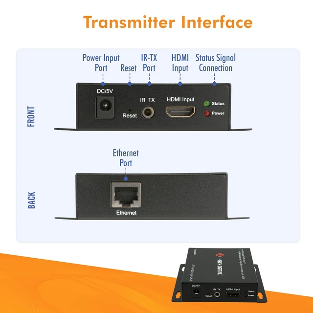 Alt view image 5 of 7 - J-Tech Digital ® ProAV ® Unlimited N x N HDMI Extender Over Ethernet Cat6 Extender Matrix 12X12 8X8 Switch Switcher Extender by Single Ethernet Cable up to 400ft (Transmitter)