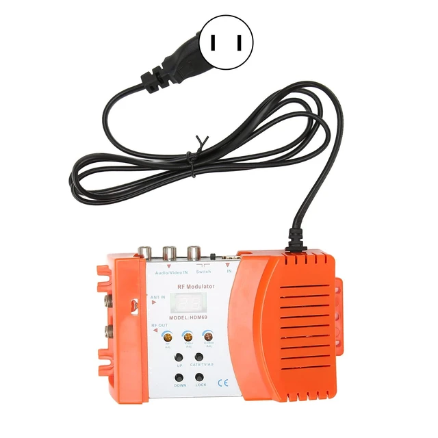 Alt view image 7 of 7 - Cunyuer RF Modulator HDMI Modulator for PAL NTSC Format, AV to RF Coaxial Converter, w/Antenna in/Out & Channel Switch, HDMI to RF, for Home TV, HDTV Tuner, Game Console PS3 AC 90240V