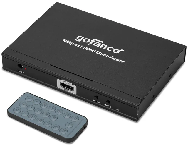 Main image of gofanco 1080p 4x1 HDMI Multi Viewer (QuadView) | View 4 HDMI Sources on 1 Screen, 1080p Quad/Dual/Single Modes, IR Remote, Ideal for Security, Gaming & Monitoring QuadView