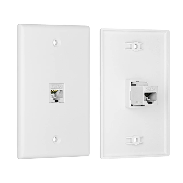 Alt view image 4 of 7 - iwillink 5-Pack Cat6A Ethernet Wall Plate, 1-Port RJ45 Wall Plate, White | 1-Port Keystone Wall Plates with Cat 6A Coupler 10Gbit/s and Bracket, Female to Female Cat6a Wall Plate, Cat6a/Cat6/5e, PoE