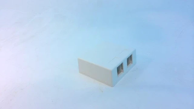 Alt view image 2 of 7 - 2-Port Surface Mount Box for Wide & Slim Keystone Jacks, White, 25-Pack | UL listed, TAA compliant, dual profile compatibility, compact outlet, voice and data connectivity, connectors sold separately