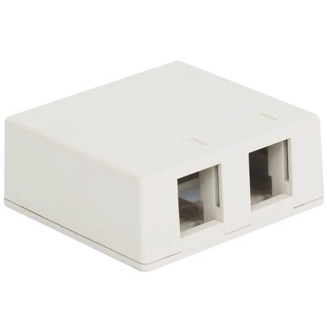 Alt view image 4 of 7 - 2-Port Surface Mount Box for Wide & Slim Keystone Jacks, White, 25-Pack | UL listed, TAA compliant, dual profile compatibility, compact outlet, voice and data connectivity, connectors sold separately