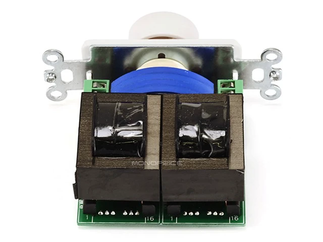 Alt view image 2 of 4 - Monoprice Speaker Volume Controller - Rotary Type, 100 Watts Per Channel, 4-16 Ohms, Single Gang, White